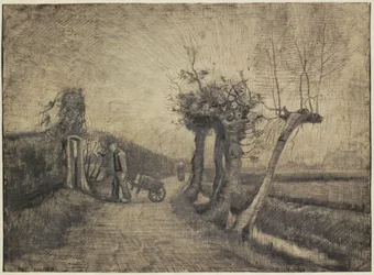 Weg hinter dem Pfarrgarten in Nuenen, 1884 (Tinte auf Papier)